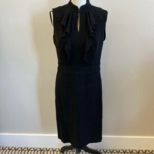 Tory Burch Black Cut Out Pleated Midi Dress